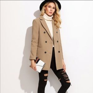 Camel Double Breasted Coat